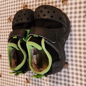 Black & Green Crocs Shoes